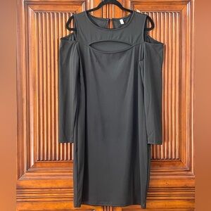 Black Cold Shoulder Long Sleeve Dress Size 14